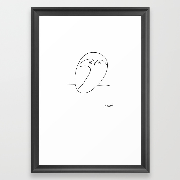 The Owl Pablo Picasso Sketch Drawing Line Design Framed Art Print By Cloth O Rama Society6