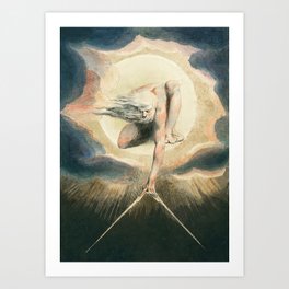Ancient of Days Setting a Compass to the Earth (1794)  from Europe a Prophecy by William Blake (1752-1827) Art Print | Painting, Compass, Blake, Artprint, Watercolor, Frame, Book, Williamblake, Illustration, Ancient 