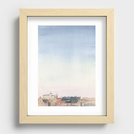 The evening sky above Stockholm Recessed Framed Print