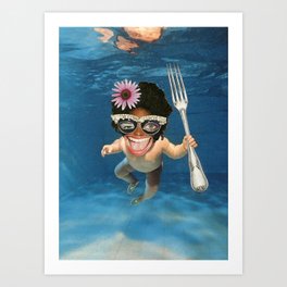 Fear the Trident Art Print | Funny, Pop Surrealism, People, Collage 