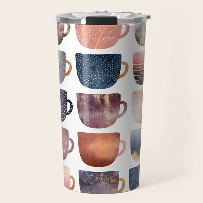 Pretty Coffee Cups 2 Travel Mug by Elisabeth Fredriksson Society6