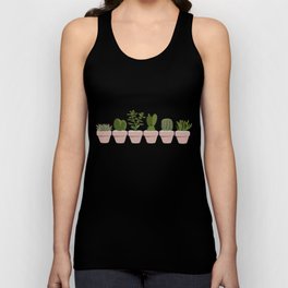 Cacti & Succulents Tank Top | Hoya, Cute, Plants, Illustration, Pattern, Digital, Euphorbia, Cacti, Houseplant, Potplants 