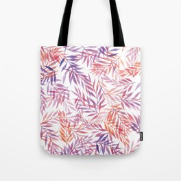 Watercolour Ferns | Orange and Purple Tote Bag