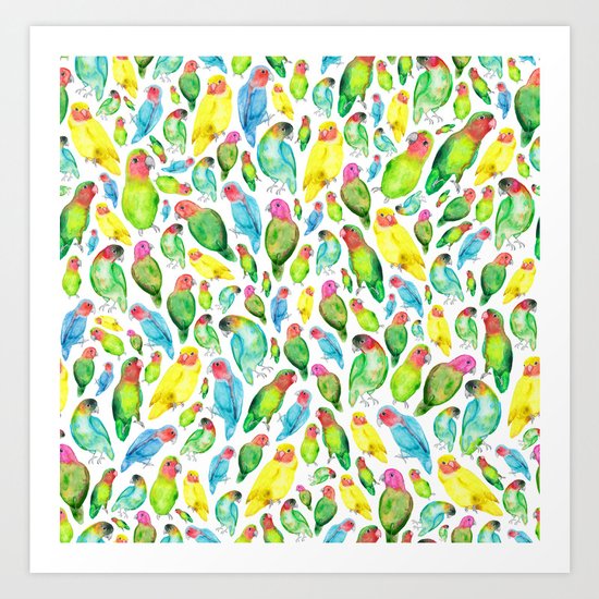Love Birds Pattern Art Print