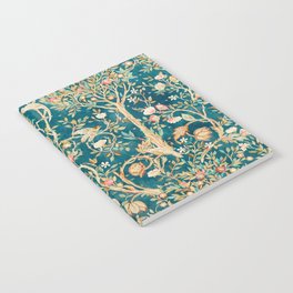 William Morris Vintage Melsetter Teal Blue Green Floral Art Notebook