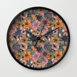 A riot of wildflowers in a rainbow of colours Wall Clock