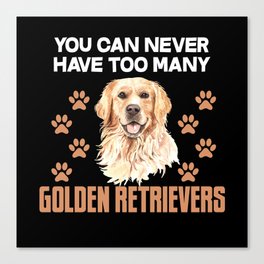 Funny Golden retriever Dog Head Canvas Print