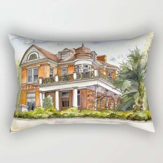 Stately Manor House Rectangular Pillow