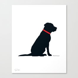 Modern Black Lab Silhouette Canvas Print