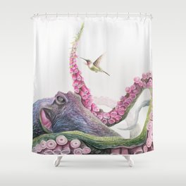 Foxglove Octopus Shower Curtain
