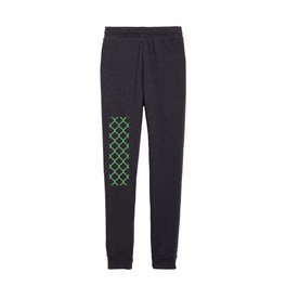 Moroccan Trellis (Green & White Pattern) Kids Joggers