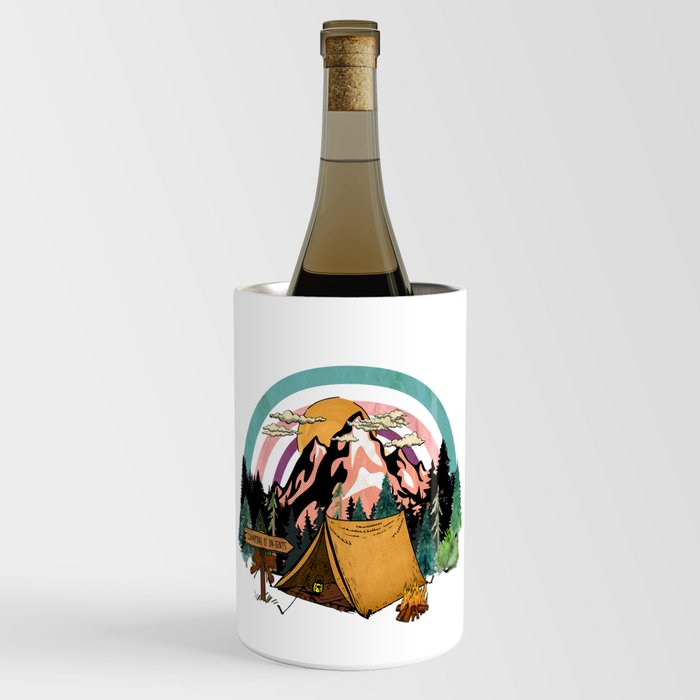 Camping tent outdoors Graphic Design Wine Chiller