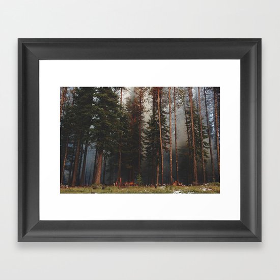 Oregon Forest Control Fire Framed Art Print