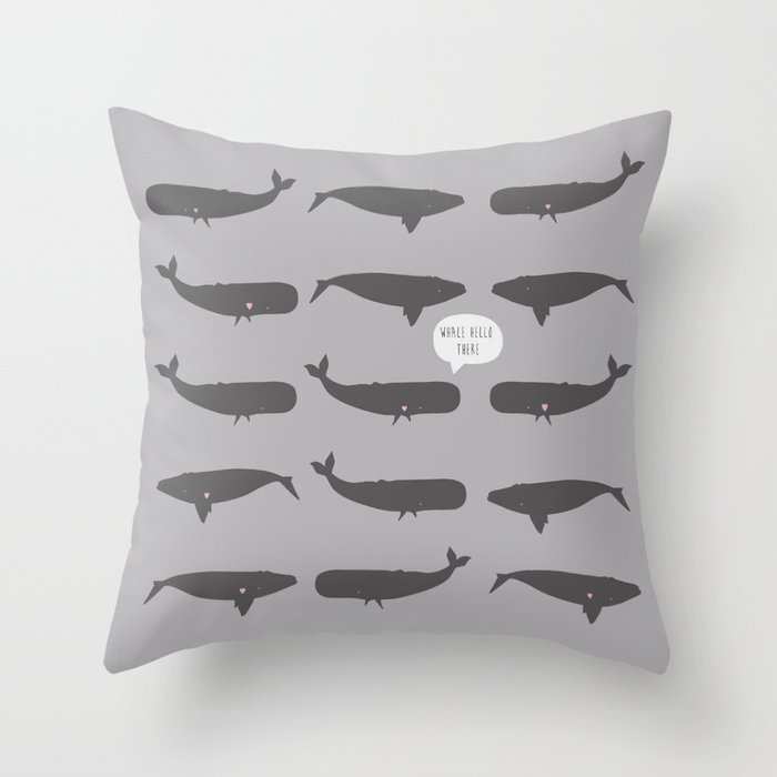 Whale hello there Throw Pillow