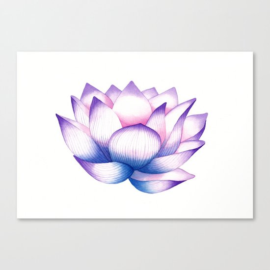 Watercolour Lotus Canvas Print
