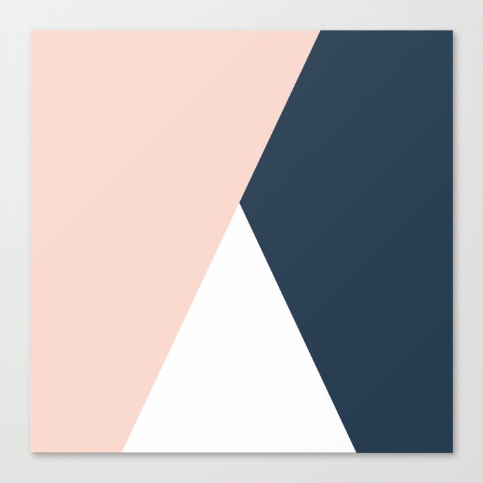 Elegant blush pink & navy blue geometric triangles Leinwanddruck Elegant blush pink & navy blue geometric triangles Leinwanddruck