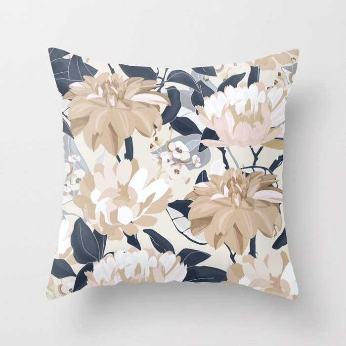 Modern Floral Throw Pillow
