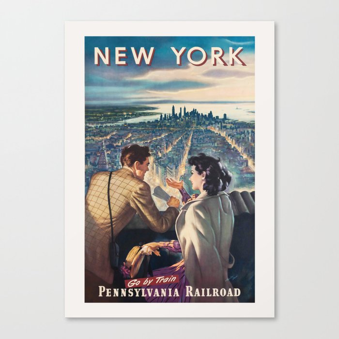 New York Pennsylvania Railroad Vintage Travel Poster 1932 Canvas Print