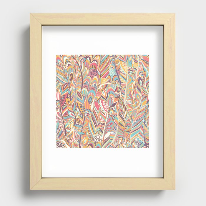 Boho Feathers #3 Recessed Framed Print