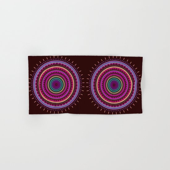 Colorful patterns and textured mandala Hand & Bath Towel