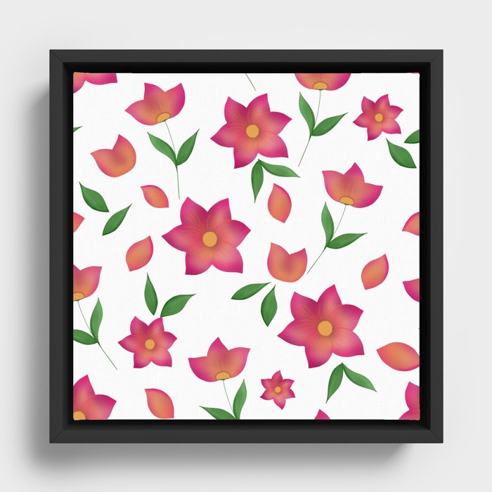 Blooming Florals - Pinks Framed Canvas