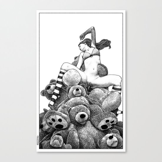 asc 606 - La récolte du miel (The vixen and the bears) Canvas Print
