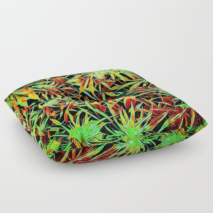 Cartoon Cannabis Jungle Floor Pillow
