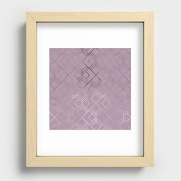 Modern Elegant Pink Lilac Gold Foil Geometrical Gradient Recessed Framed Print