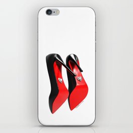 womens Red and black high heel shoes with Diamond iPhone Skin