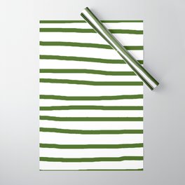 Simply Drawn Stripes in Jungle Green Wrapping Paper
