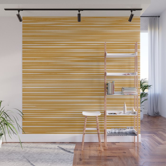 Mudcloth Yellow Earthy Pattern Abstract Wall Mural