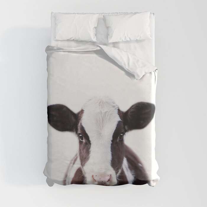 Baby Cow, Farm Animals, Art for Kids, Baby Animals Art Print By Synplus Duvet Cover
