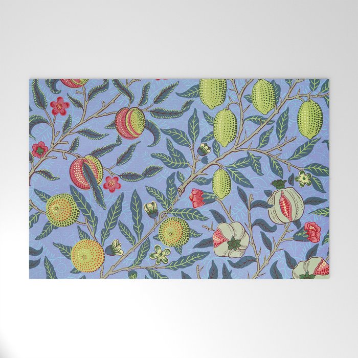 Fruit (Or Pomegranate) Illustration Art Print By William Morris Welcome Mat