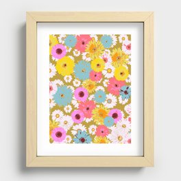 Spring Pop Flowers Recessed Framed Print