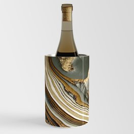 White Gold Agate Abstract Wine Chiller