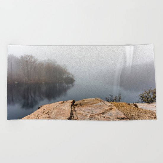 Foggy reflections Beach Towel