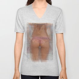 Ass Overlay V Neck T Shirt