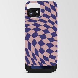 Purple and pink swirl checker iPhone Card Case