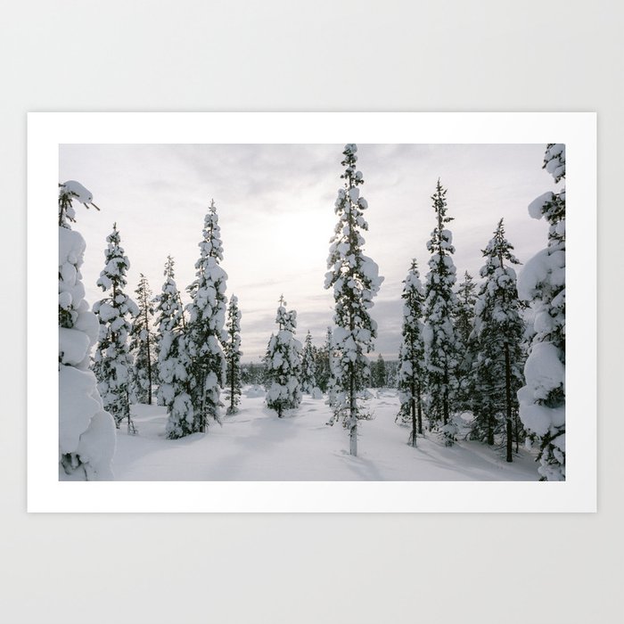 Magical Snow Landscape, Finnish Lapland in Winter || Art print, Finland Art Print