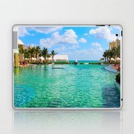 Mexico Photography - Beautiful Pool Under The Blue Cloudy Sky Laptop Skin