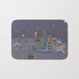 Moon Dance Bath Mat | Fantasy, Outerspace, Ink Pen, Digitalart, Drawing, Colored Pencil, Congaline, Cartoon, Critters, Moon 