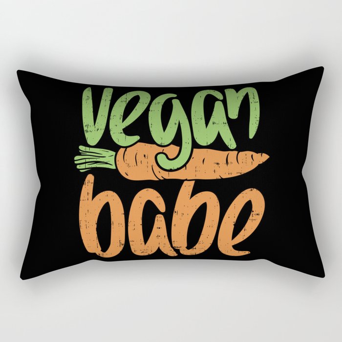 Vegan Babe, Girl, Plant Based Design Rectangular Pillow
