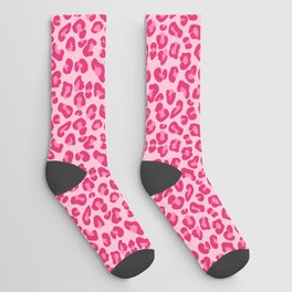 Leopard Print in Pastel Pink, Hot Pink and Fuchsia Socks