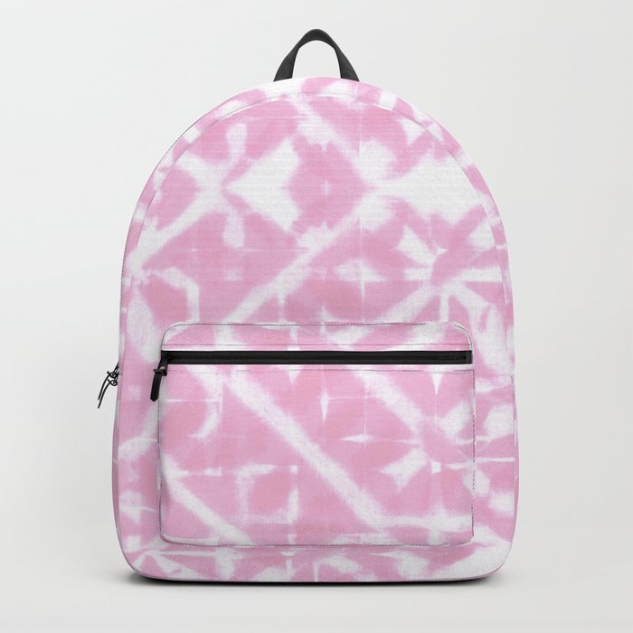 Pink and white diamond shibori tie-dye Backpack