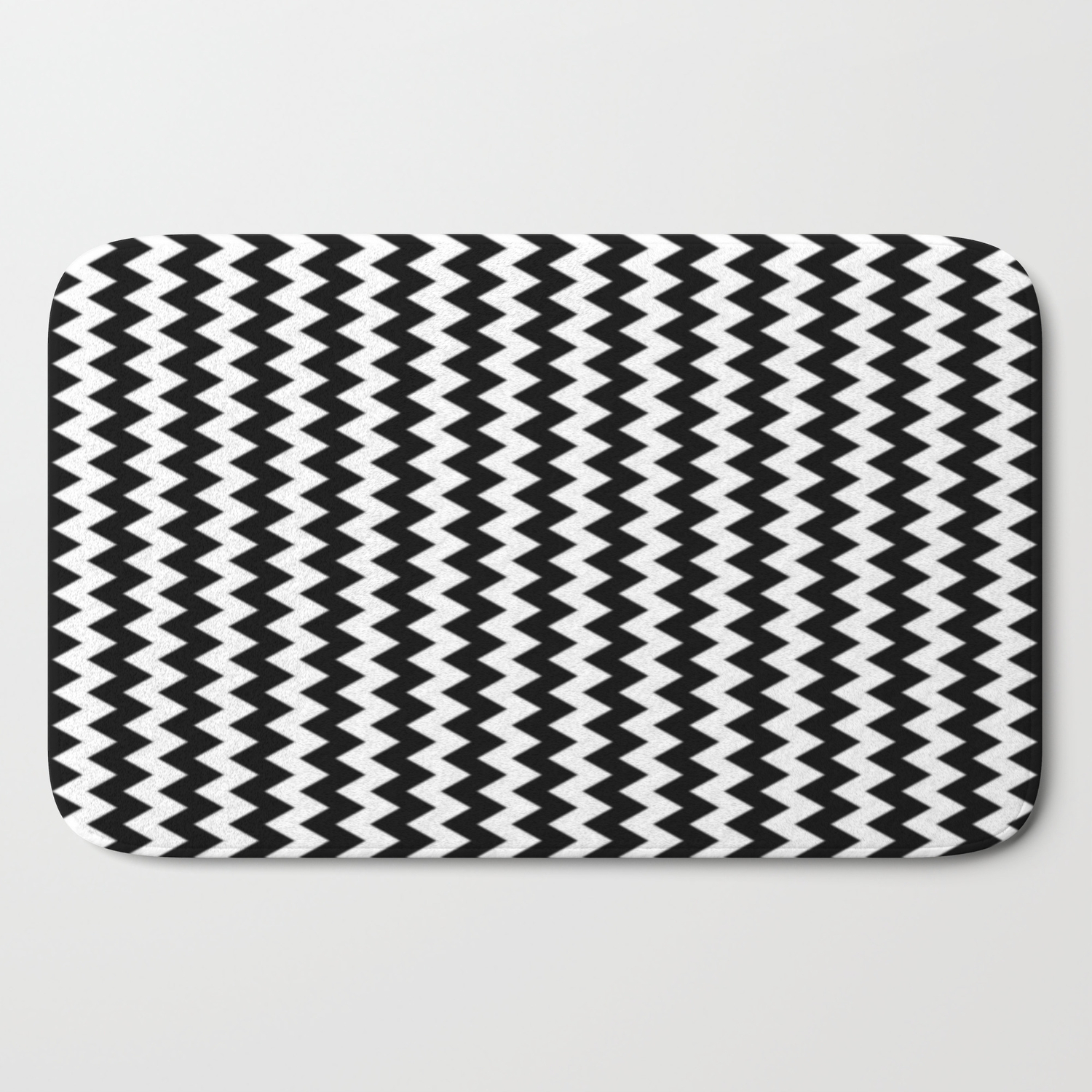 Black And White Vertical Chevron Bath Mat By Elenaindolfi Society6
