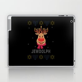 Menorah Jewdolph Reindeer Christmas Hanukkah 2021 Laptop Skin