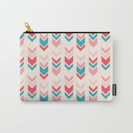Navy Coral Tribal Arrows Pattern Indian Indigenous Carry-All Pouch | Indigenous, Graphicdesign, Navy, Indian, Tribal, Ethnic, Christmas, Aesthetic, Arrows, Coral 