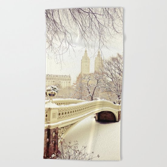 New York City Snow Wonderland Beach Towel