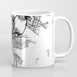 Boston, Massachusetts Map Art (White) Coffee Mug