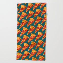Pizza Pattern Beach Towel